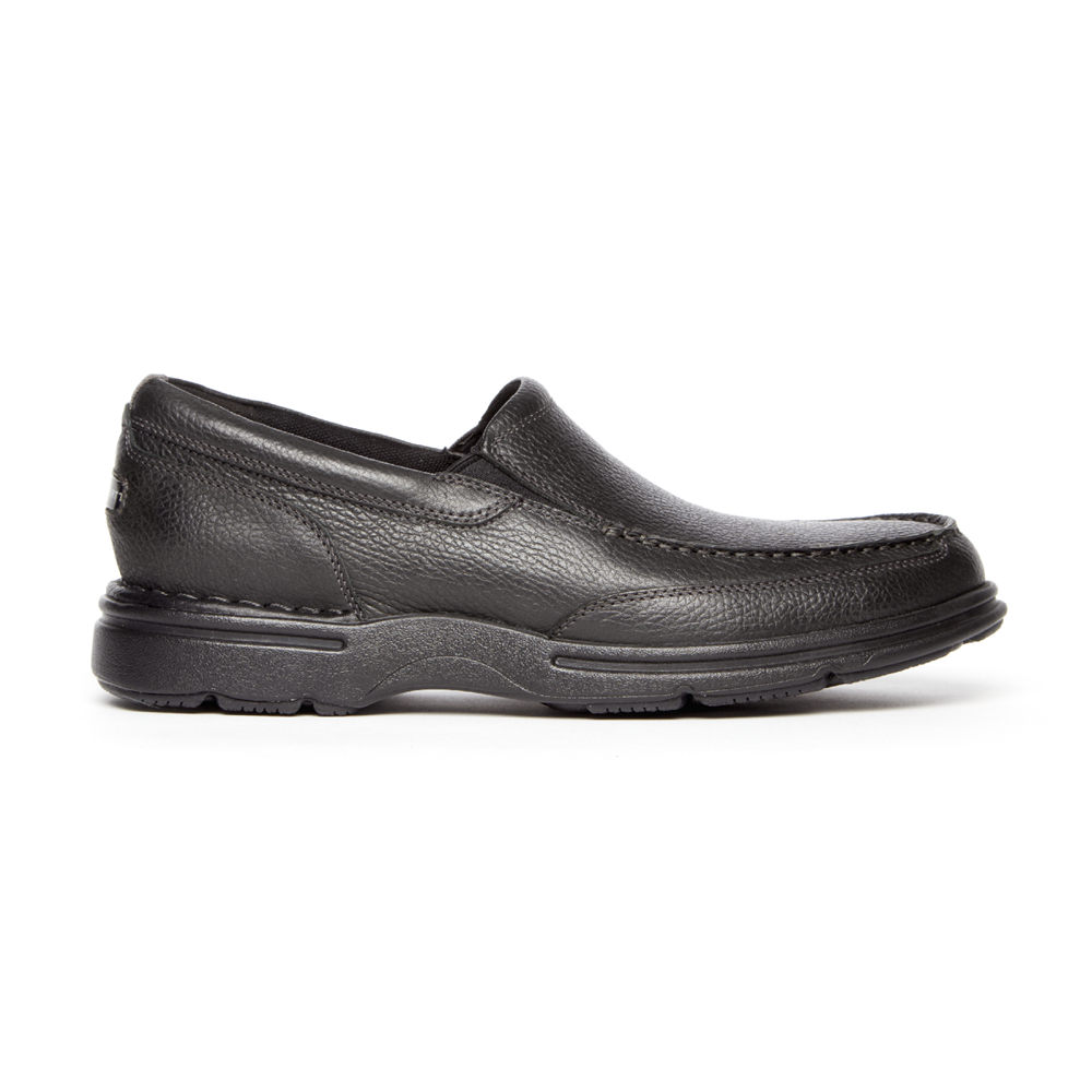 Rockport Mens Slip-On Black - ProWalker Eureka Plus - UK 351-FVBPTU